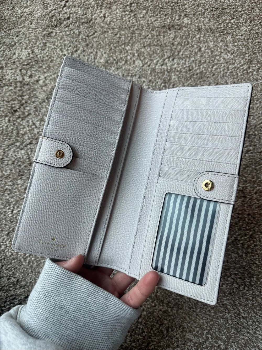 kate spade Two-Tone Gray & Cream Saffiano Continental Wallet
